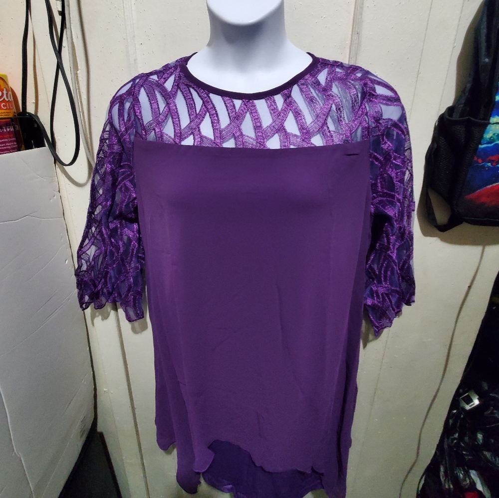 Elegant Purple Lace Women's Top